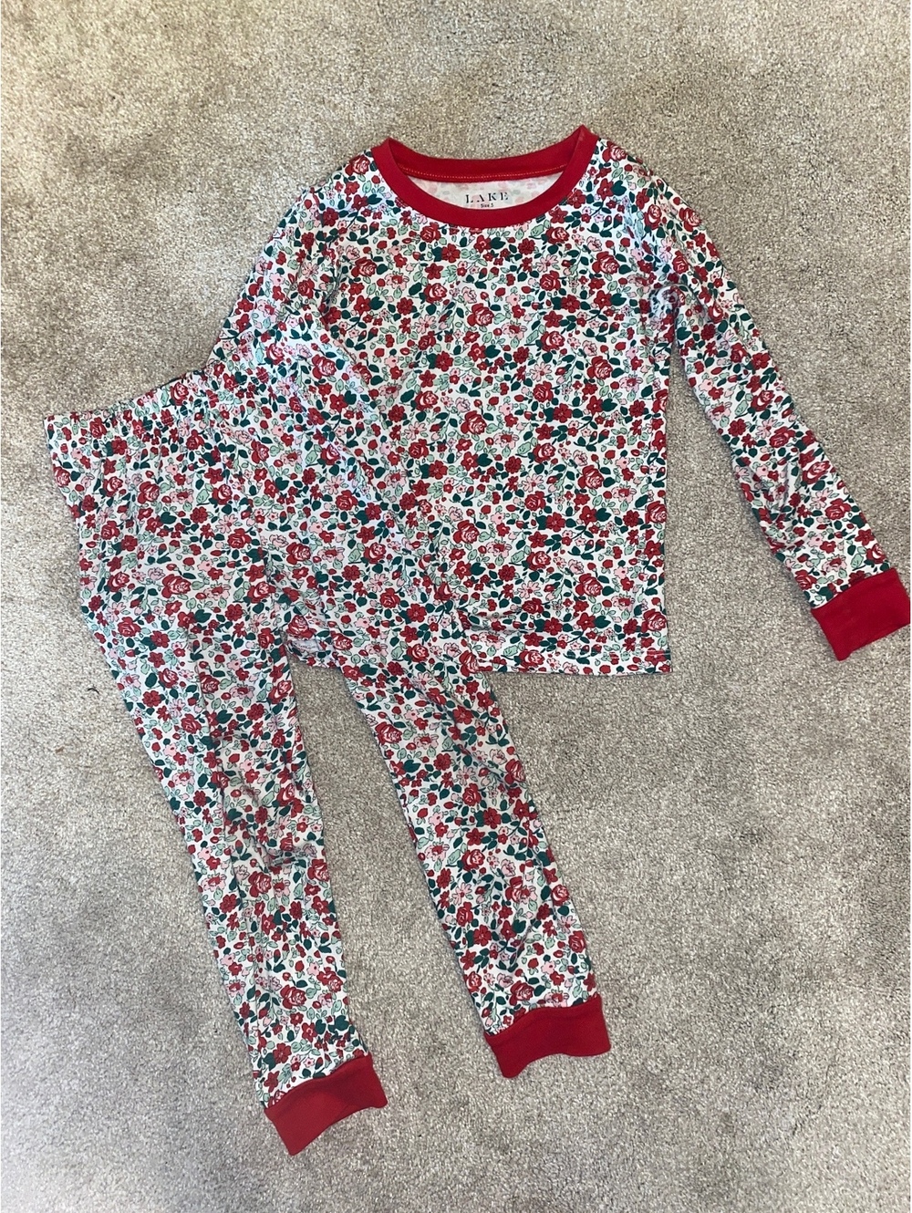 LAKE Toddler Girl Holiday Cotton Pajama Set